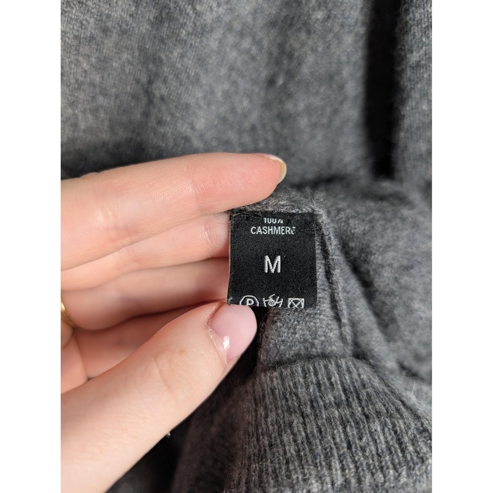 GOBI Pullover Sweater Womens M Gray V-Neck 100% Cashmere Mongolian Knit - Picture 4 of 8